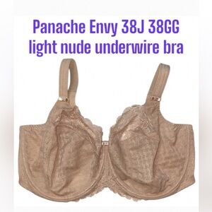 38GG 38J Panache Houndstooth Lace Underwire Bra No padding Semi-Sheer Check Copy